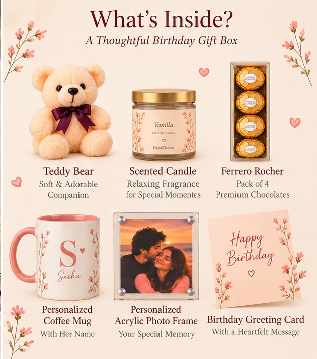 HandChoice Premium Birthday Gift Hamper For Her view 2